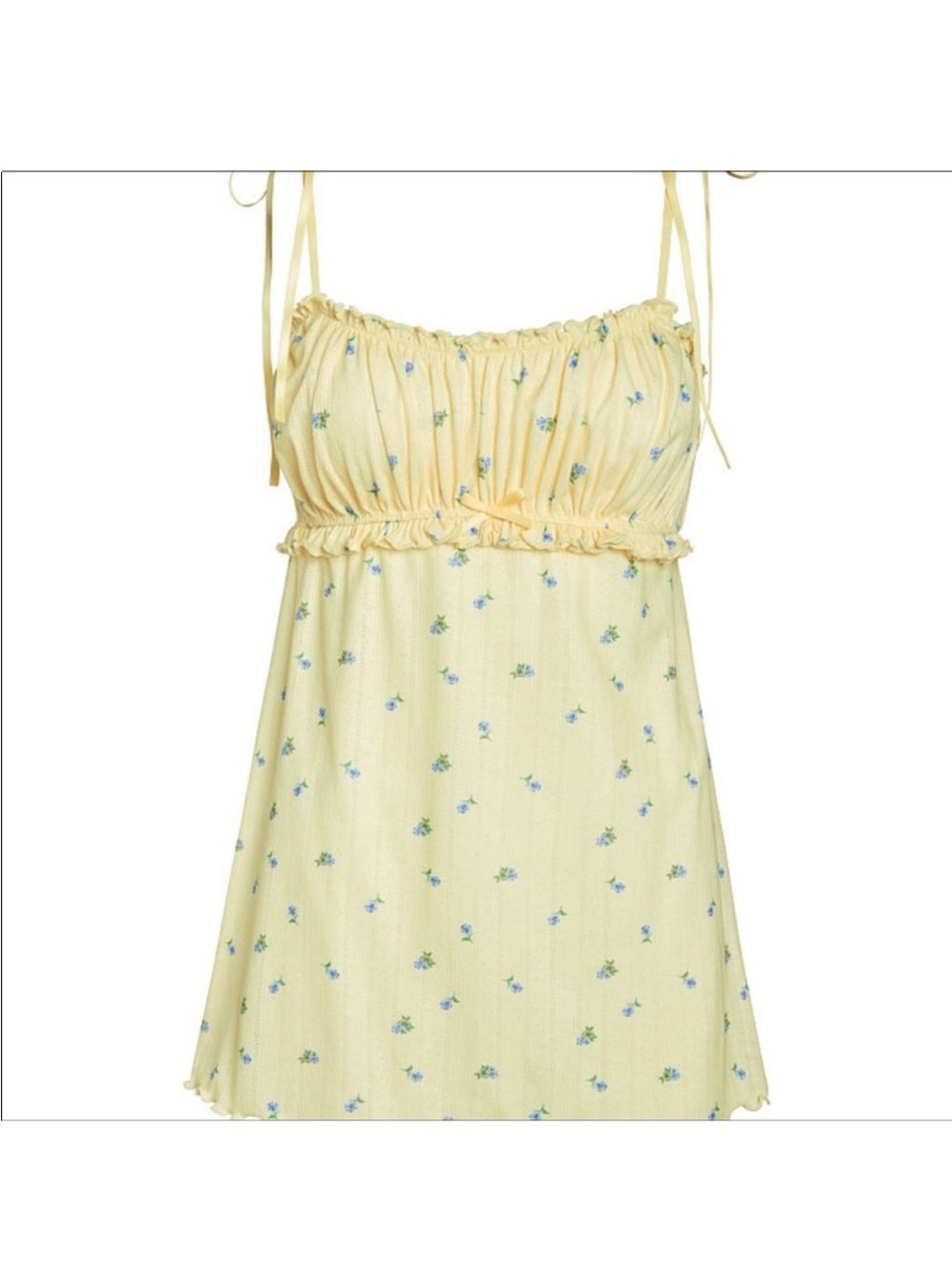 For Love & Lemons Women's Yellow and Cream Dress